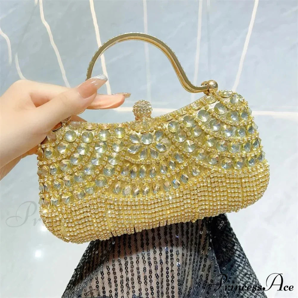 Sparkling Silver Tassel Shoulder Evening Clutch Bag