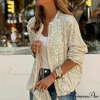 Sparkling Sleek Fit Zipper Celebration Cardigan