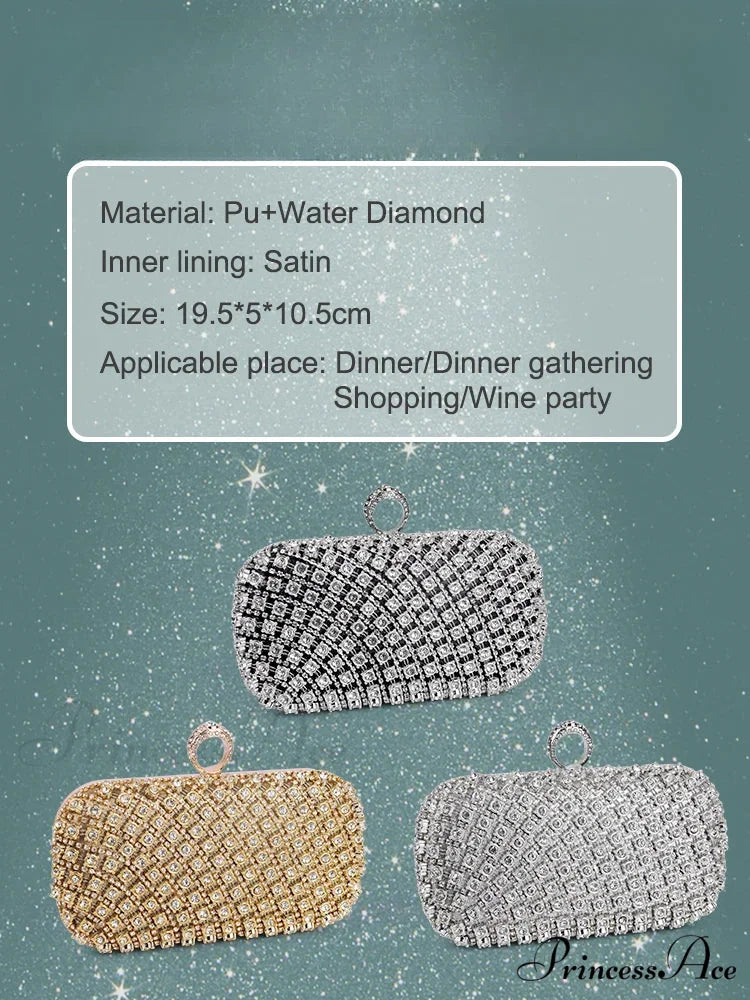 Sparkling Square Handbag Creator Shoulder Bag Night Bag