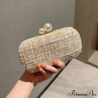 Sparkling Tweed Bead Clutch Wristlet