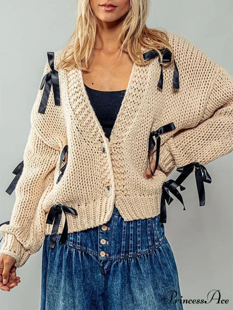 Sparkling V-neck Knit Cardigan