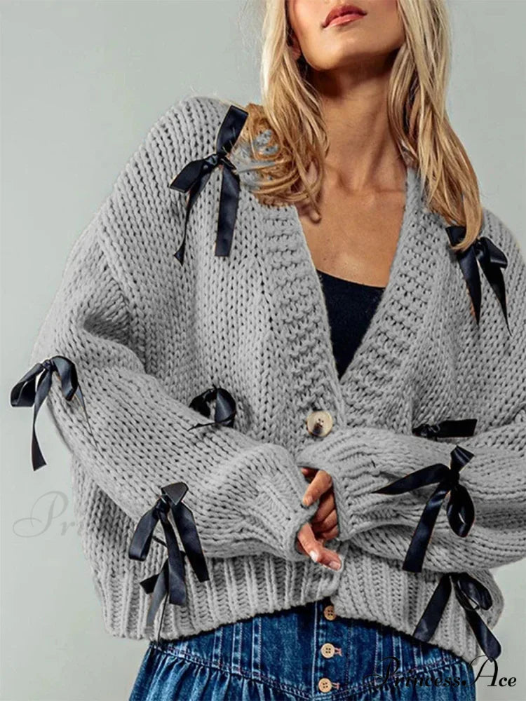 Sparkling V-neck Knit Cardigan