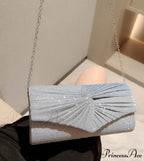 Sparkling Yellow Grey Extended Sequin Evening Clutch Bag for Women