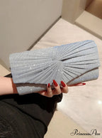 Sparkling Yellow Grey Extended Sequin Evening Clutch Bag for Women