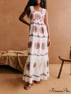 Special Ethnic Stylish Print Lace Dress