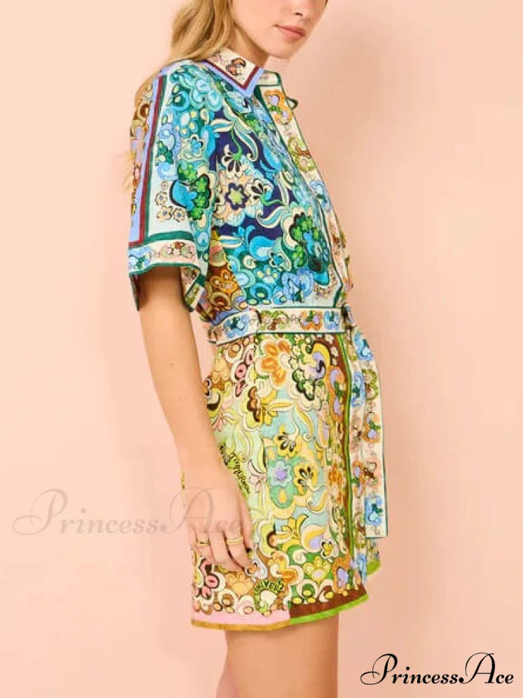 Special Satin Stylish Print Mini Dress