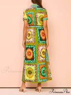 Special Sunflower Stylish Print Midi Dress