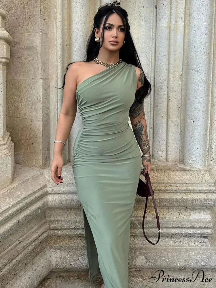 Split Backless Maxi Party Dress