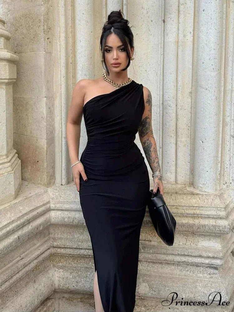 Split Backless Maxi Party Dress