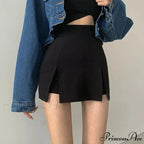 Split Skirt Office Ladies Suit Summer New Black Mini A-line Skirt Short