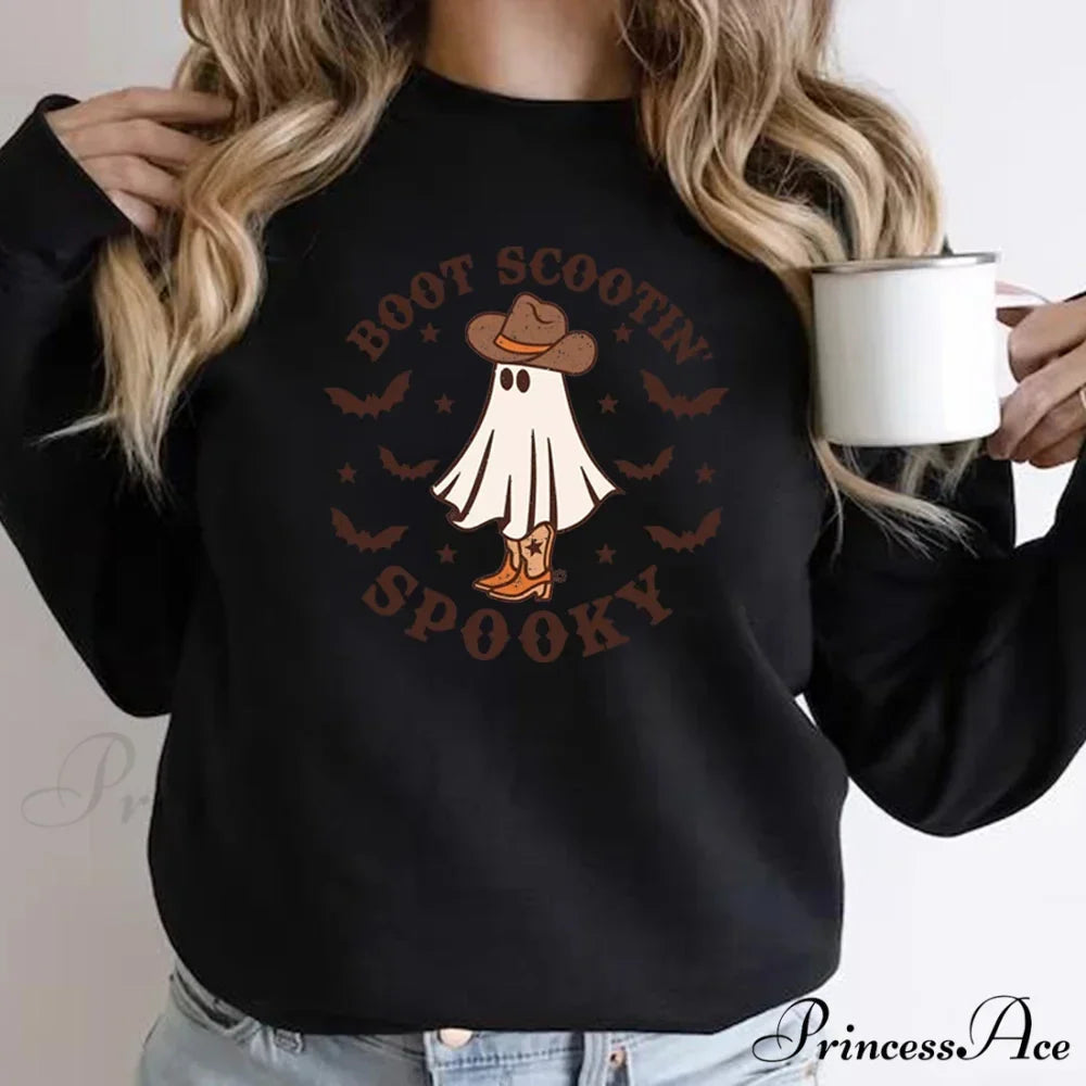 Spooky Cowboy Ghost Fun Fall Cozy Hoodie