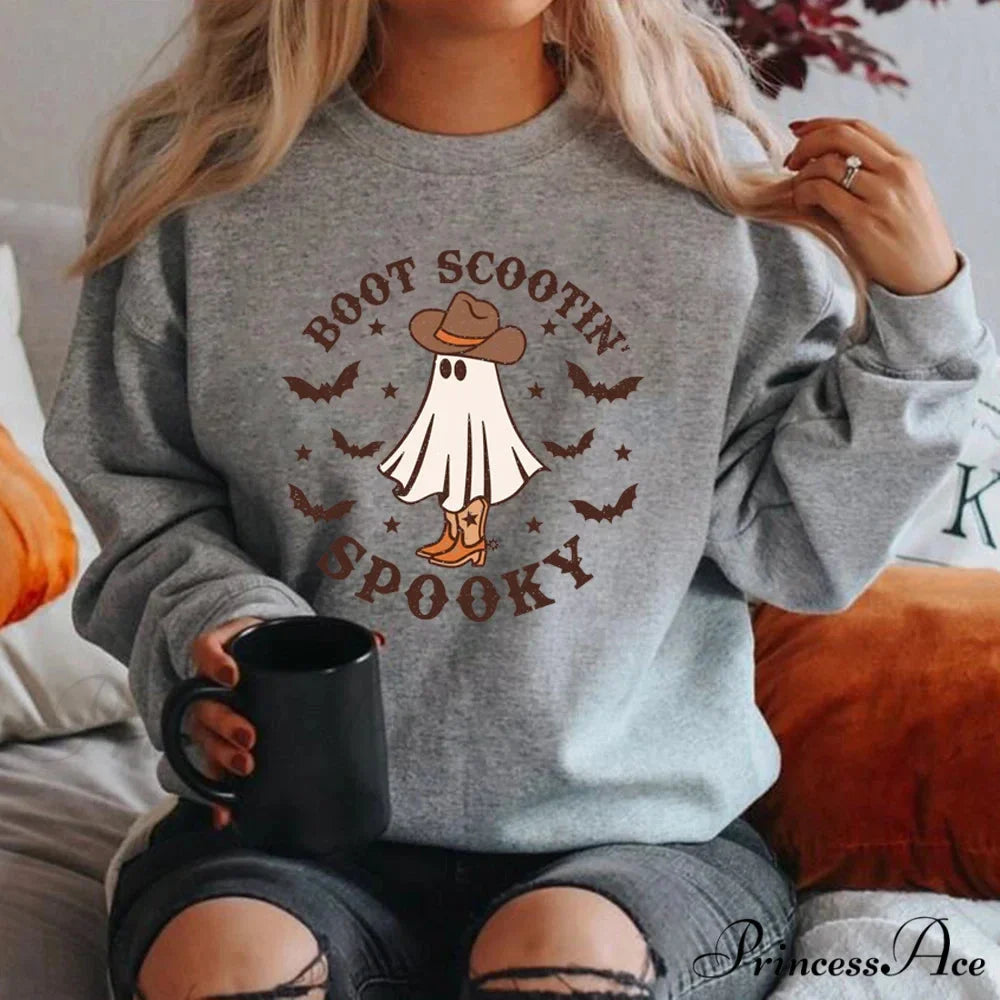 Spooky Cowboy Ghost Fun Fall Cozy Hoodie