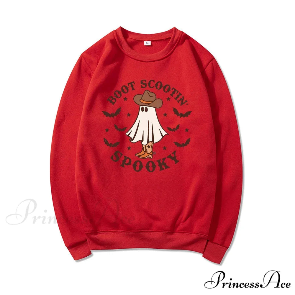 Spooky Cowboy Ghost Fun Fall Cozy Hoodie