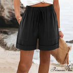 Sports High Waist Pocket Loose Straight Beach Cool Summer Short
