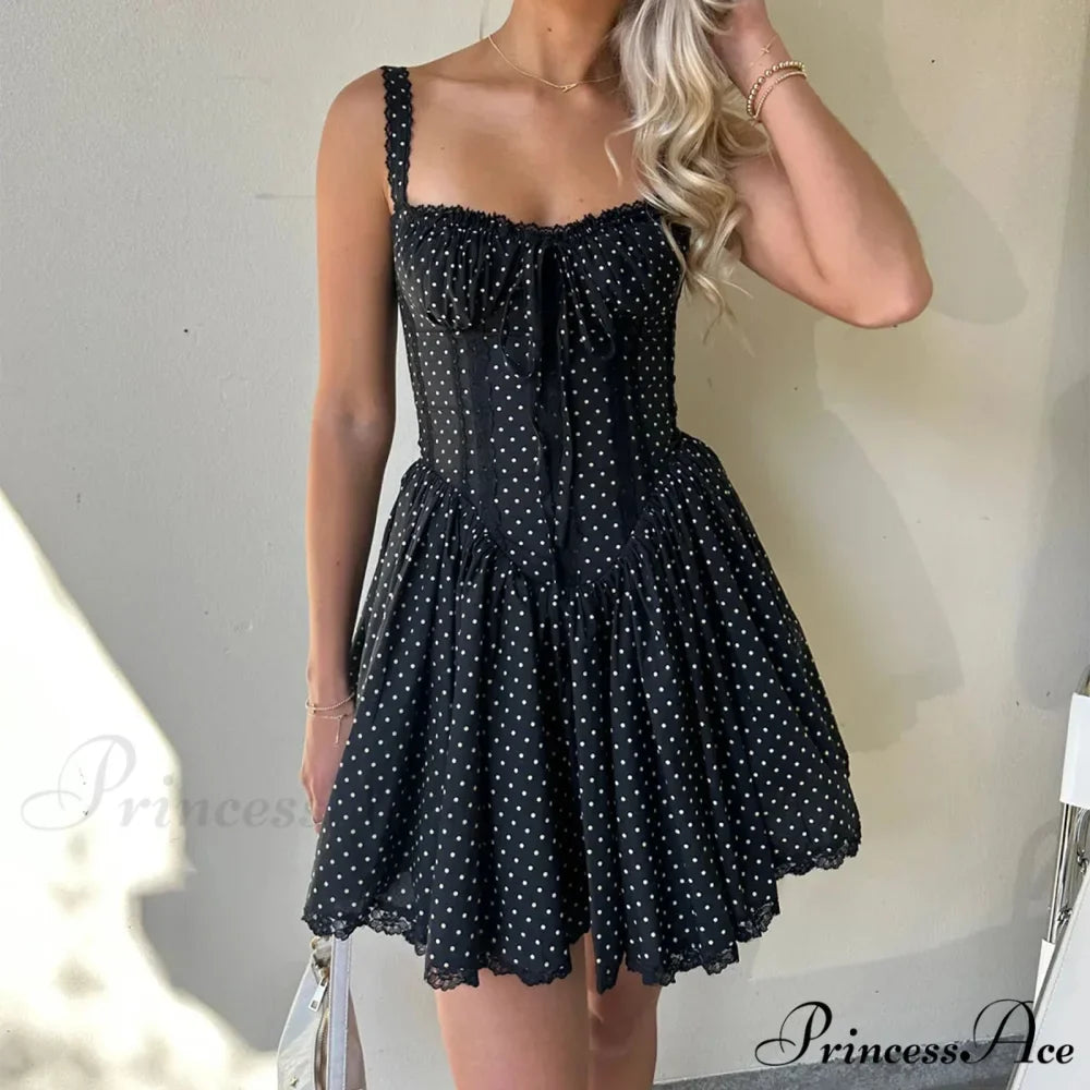 Spot Print Corset Mini Dress