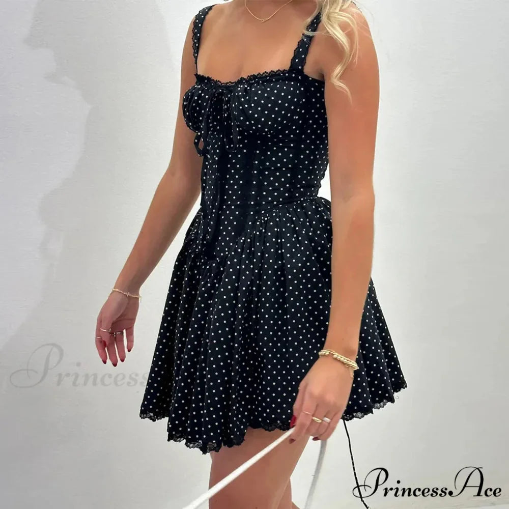 Spot Print Corset Mini Dress