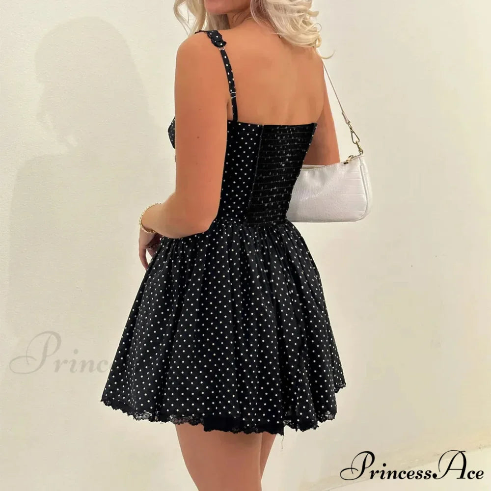 Spot Print Corset Mini Dress