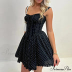Spot Print Corset Mini Dress