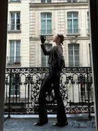 Spotted Circular Neck Cardigan