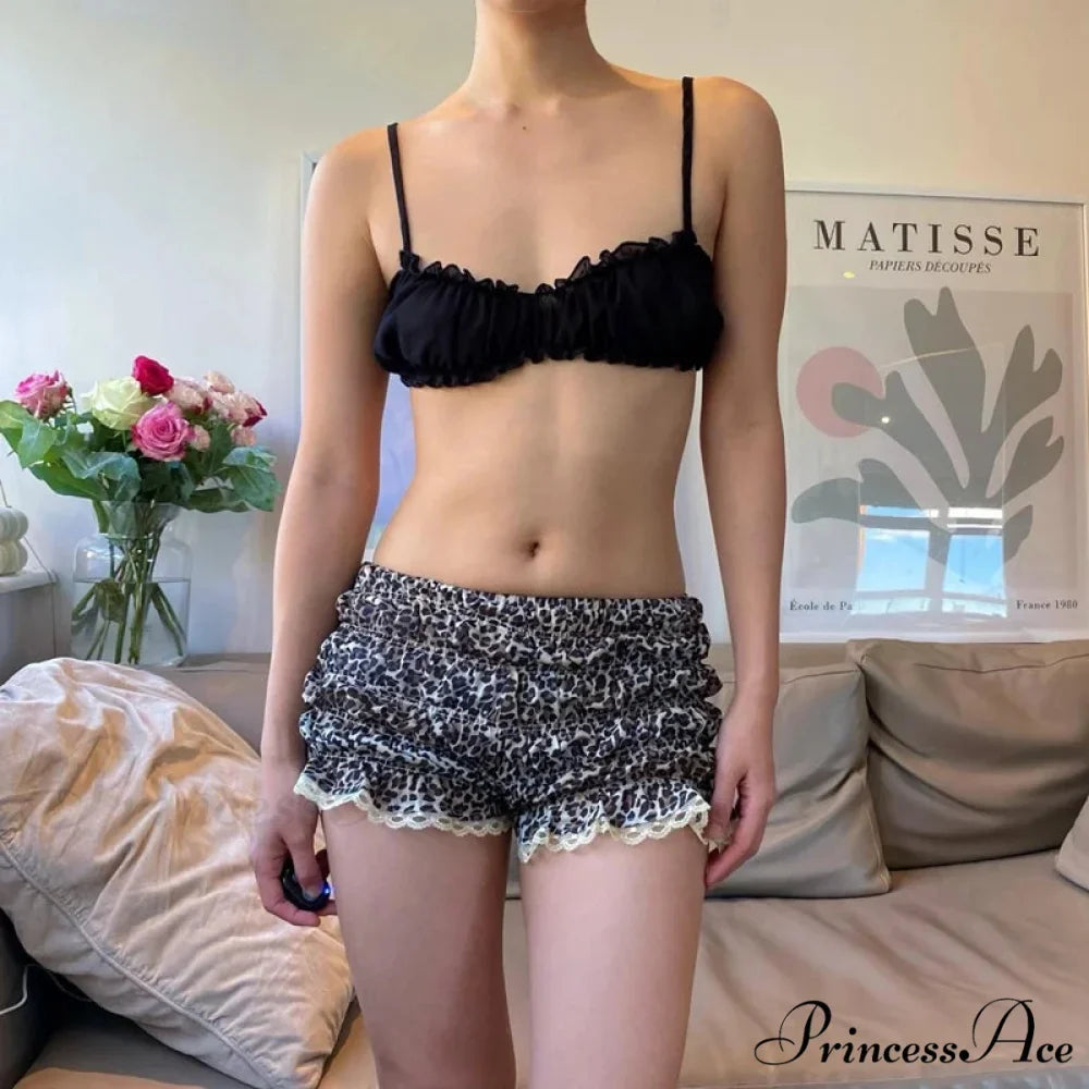 Spotted Frilly Lace Trim Short