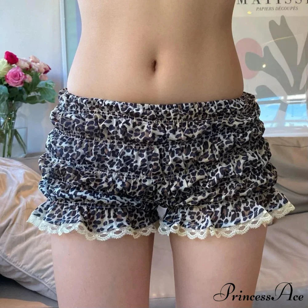 Spotted Frilly Lace Trim Short