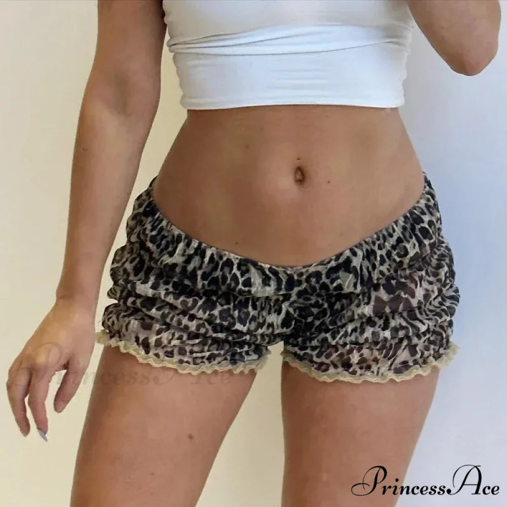 Spotted Frilly Lace Trim Short