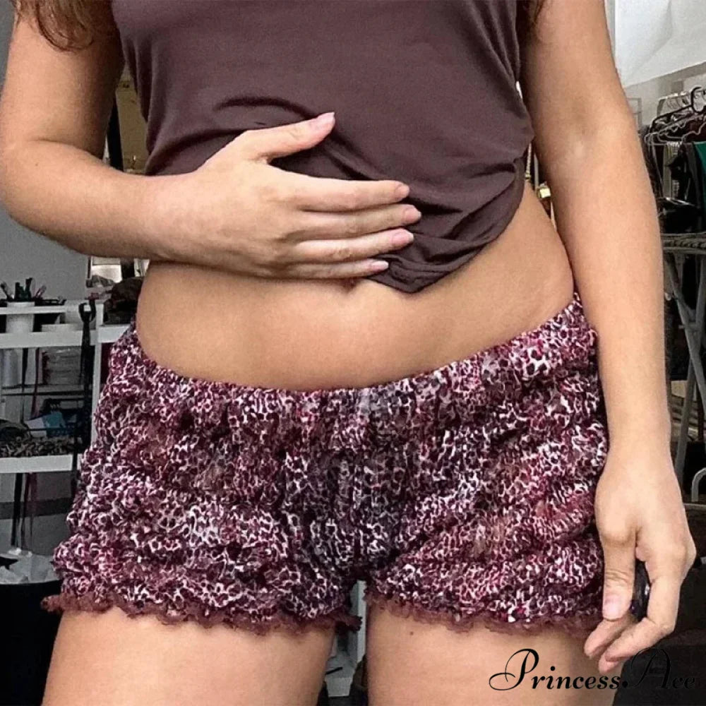 Spotted Frilly Lace Trim Short