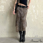 Spotted Pattern Asymmetrical Hem Skirt