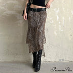 Spotted Pattern Asymmetrical Hem Skirt