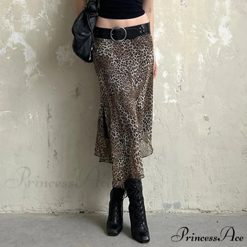 Spotted Pattern Asymmetrical Hem Skirt