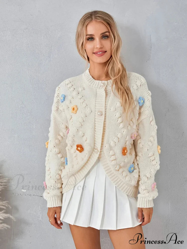 Spotted Pattern Button Cardigan
