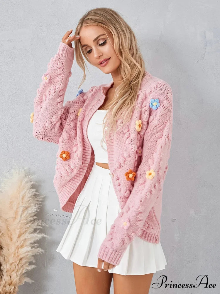 Spotted Pattern Button Cardigan