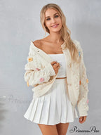 Spotted Pattern Button Cardigan