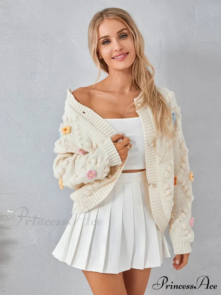 Spotted Pattern Button Cardigan