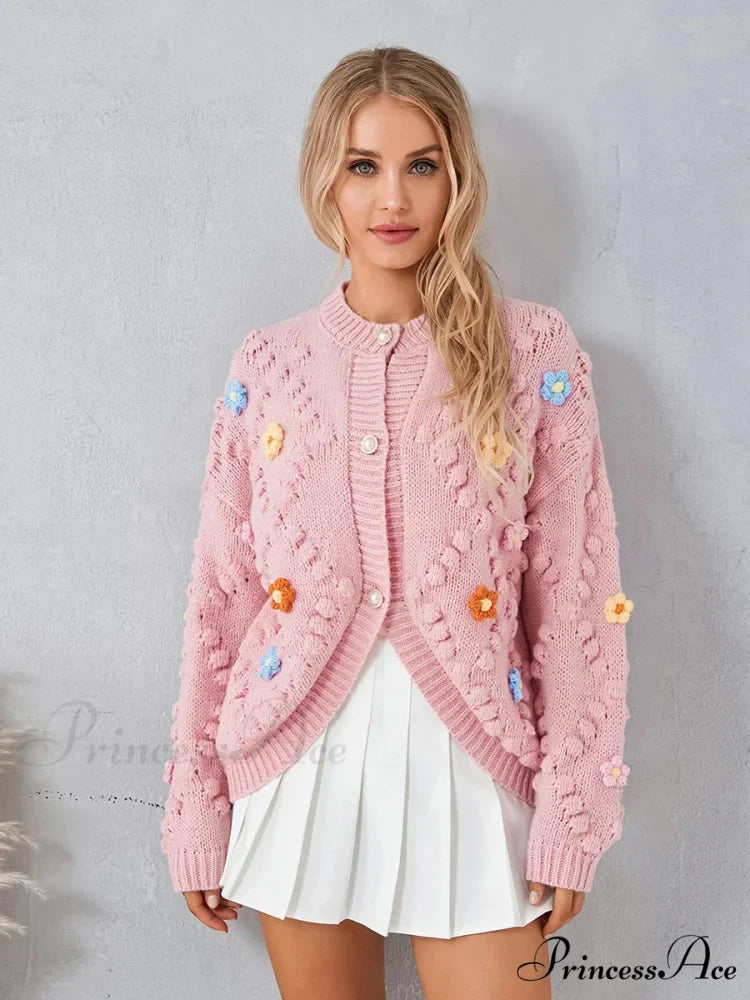 Spotted Pattern Button Cardigan