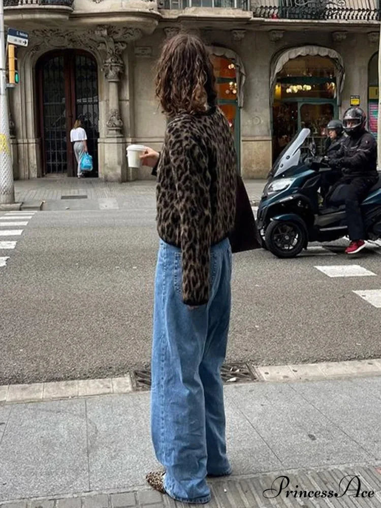 Spotted Pattern Circular Neck Mohair Cardigan