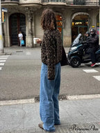 Spotted Pattern Circular Neck Mohair Cardigan