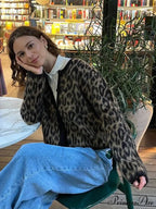 Spotted Pattern Circular Neck Mohair Cardigan