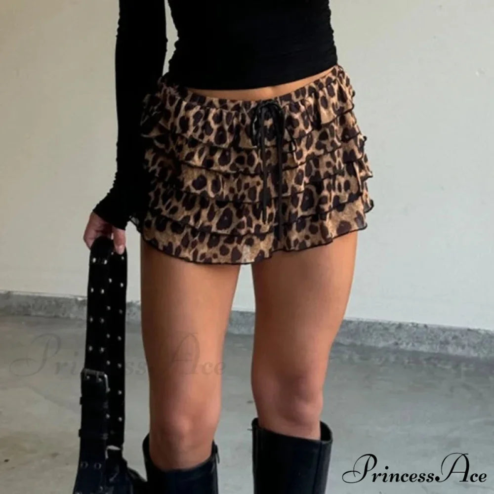 Spotted Pattern Layered Slim Skirt