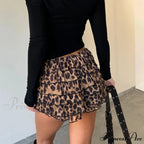 Spotted Pattern Layered Slim Skirt