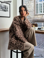 Spotted Pattern Mohair Open Cardigan