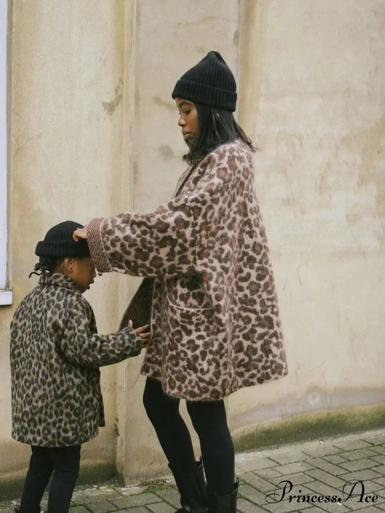 Spotted Pattern Mohair Open Cardigan