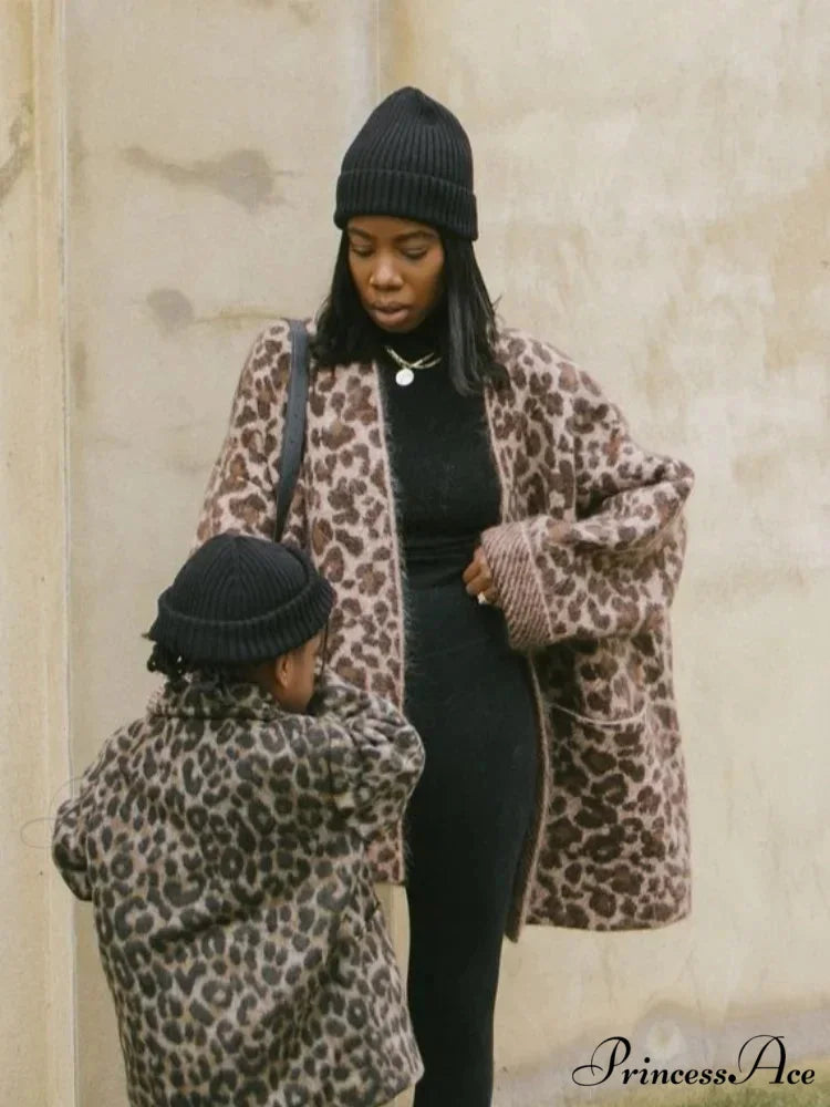 Spotted Pattern Mohair Open Cardigan