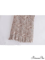 Spotted Pattern Seaside Free-Spirited Skirt Frills Separated Uneven Maxi Boho Skirt