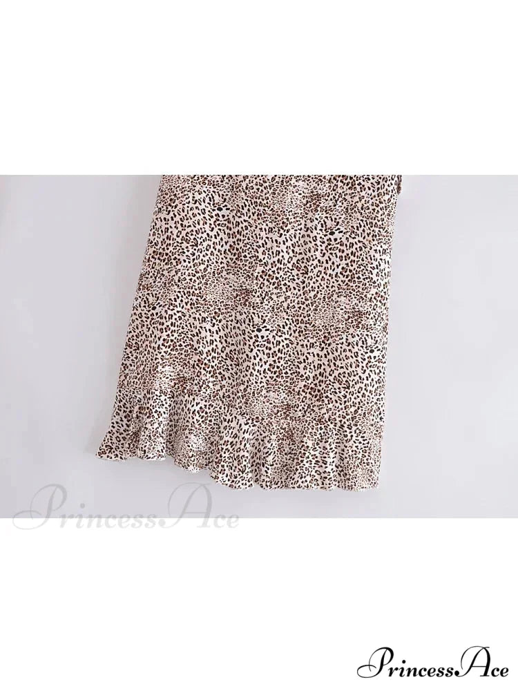 Spotted Pattern Seaside Free-Spirited Skirt Frills Separated Uneven Maxi Boho Skirt