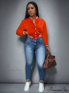 Spring Autumn European Pure Color Single-breasted Baseball Stylish Coat