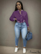 Spring Autumn European Pure Color Single-breasted Baseball Stylish Coat