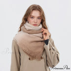 Spring Autumn Winter Thin High-end Gradient Two-tone Large Faux Cashmere Elegant Scarf