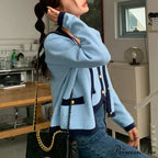 Spring Deep V-neck Extended Sleeve Knitted Cardigan