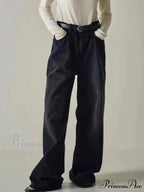 Spring Fall New High-waisted Wide-leg High Quality Long Baggy Y2K Jean